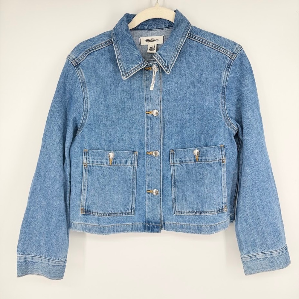 Madewell Denim Chore Jacket Womens XS Midvale Wash Cropped Classic - Picture 3 of 8